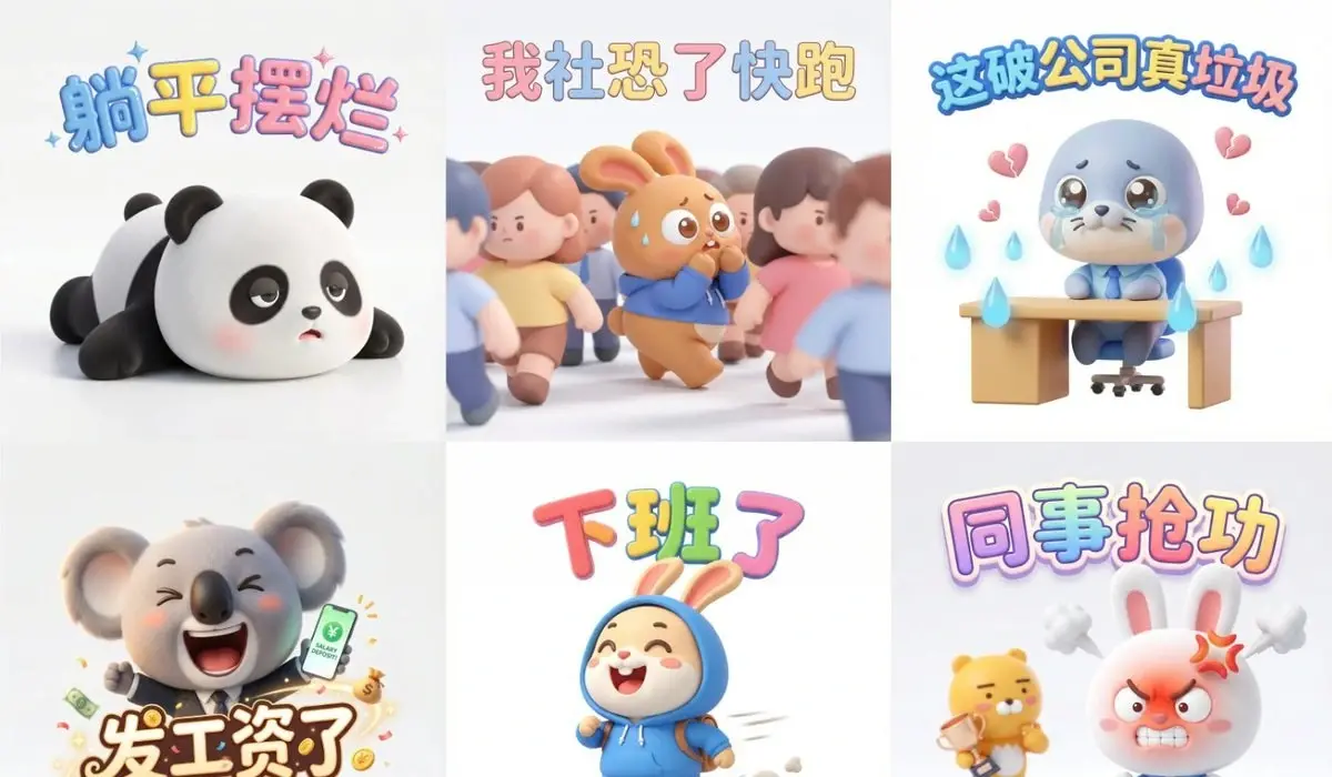 3D表情包提示词:AI作图关键词与图片参考.