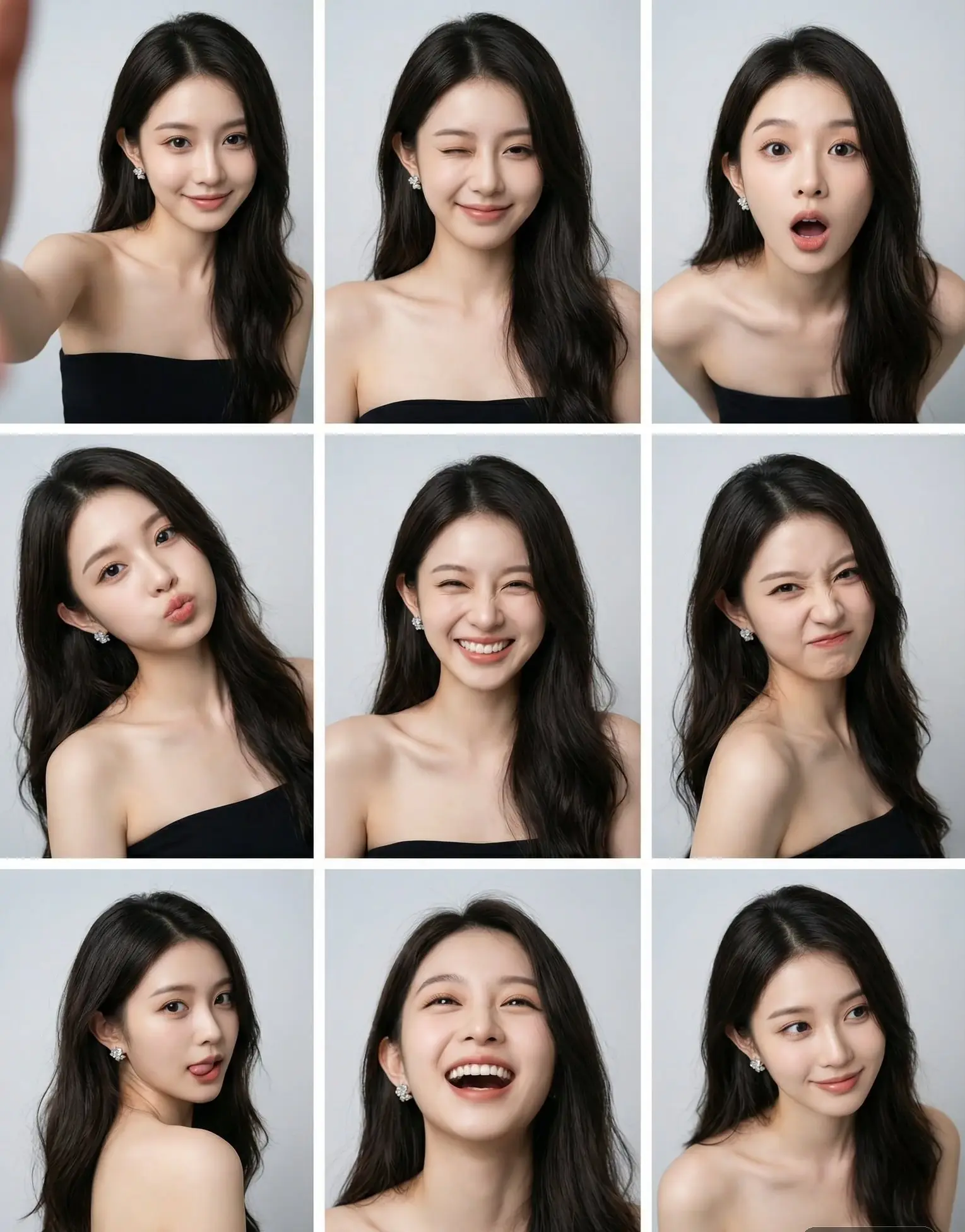 九宫格海马体精致写真提示词:AI作图关键词与图片参考.