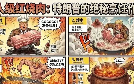 进击的巨人画风菜谱：红烧肉