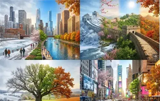 上海外滩与陆家嘴四季循环全景