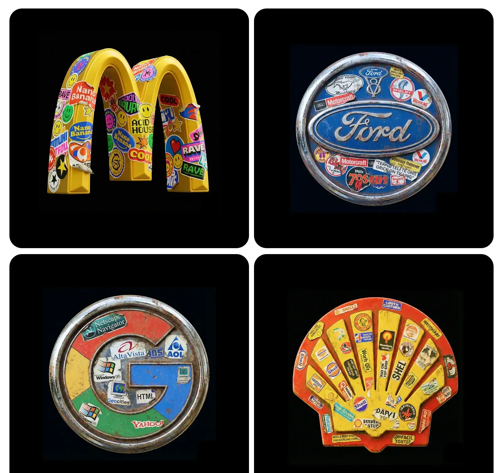Logo 贴纸轰炸 3D 图片 1