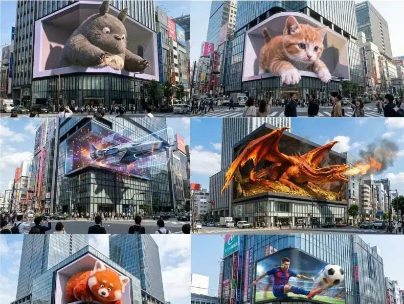 城市路口巨型小熊猫裸眼 3D LED 屏 图片 1