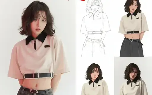 照片变插画并附带绘画过程