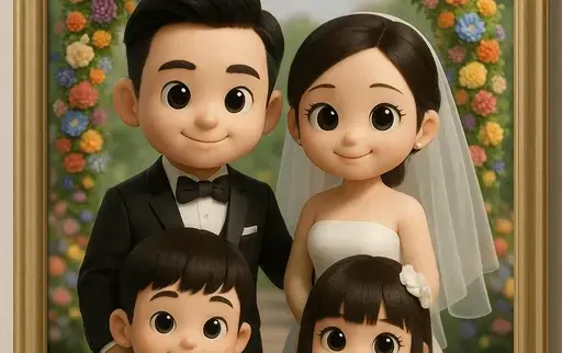 全家福婚纱照Q版转换