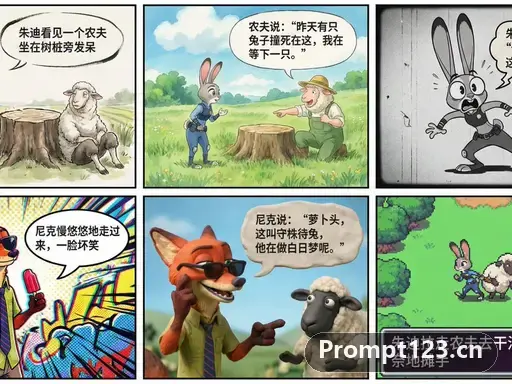 6格漫画每一格的风格都不同