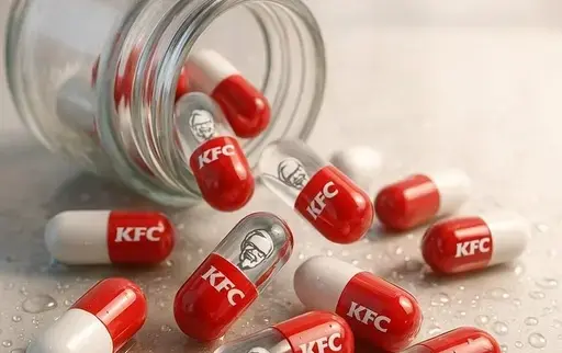 胶囊从透明的药瓶中倾倒