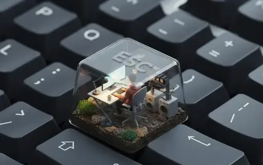 键盘ESC键帽微型立体模型