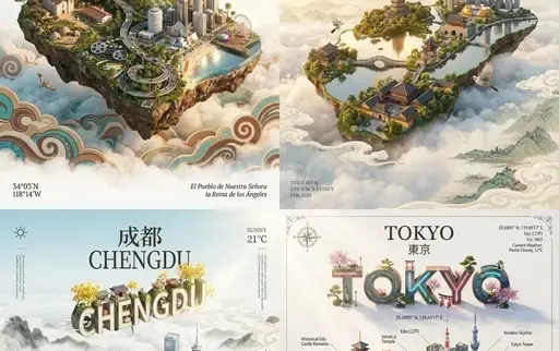 城市渲染数字艺术海报