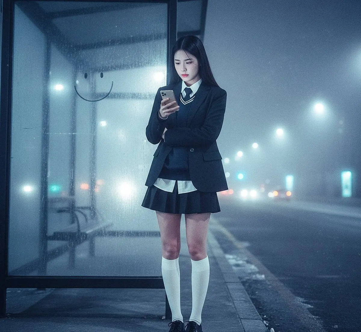 全身夜景肖像 图片 1