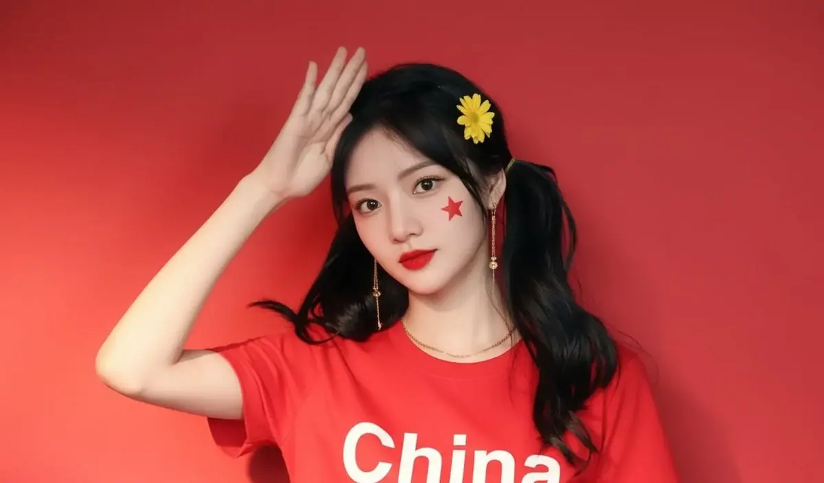 中国红自拍照片提示词:AI作图关键词与图片参考.