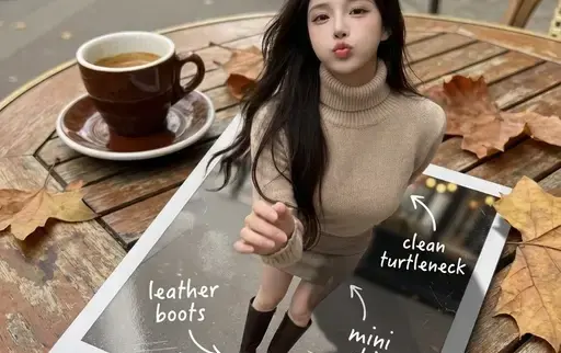 女子仿佛从刚冲洗出来的照片中浮现出来