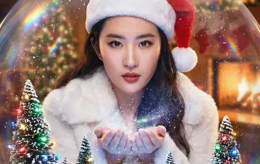圣诞特辑-人物定格在奇幻巨型玻璃雪球里