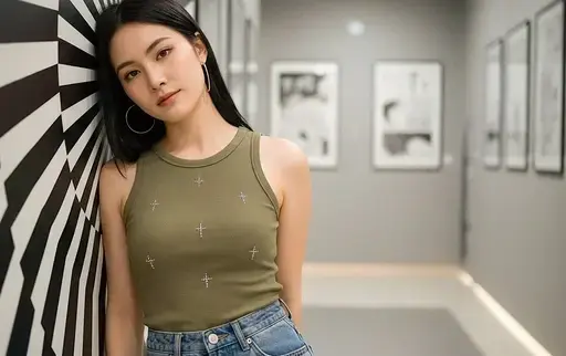 走廊上的女性