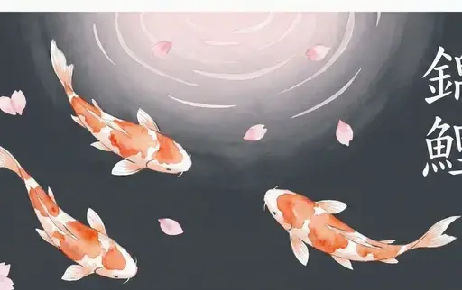 橙白锦鲤插画