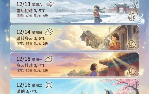 北京7日天气预报-海报