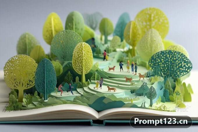 3D立体书插画提示词:AI作图关键词与图片参考.