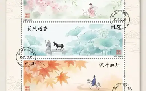 中国水墨画风格邮票