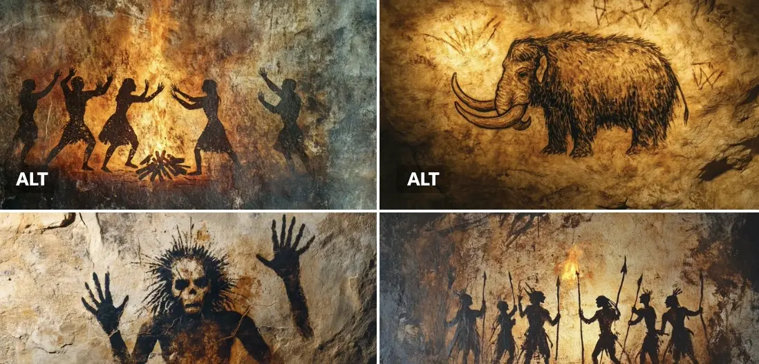 洞壁画提示词:AI作图关键词与图片参考.